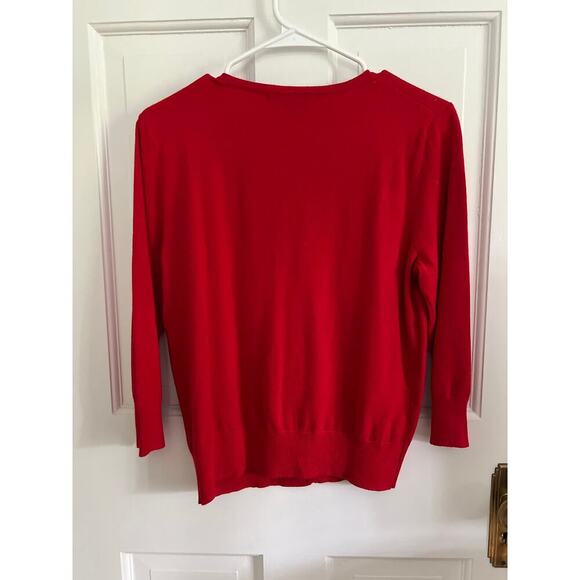 Cable and Gauge Women's P L Red Black Embroidered 3/4 Sleeve Cardigan Whimsygoth - Picture 2 of 11